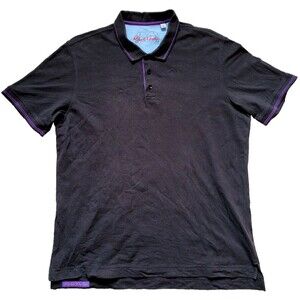 Robert Graham Polo Shirt Mens 2XL Classic Fit Black Skull Cotton Mesh